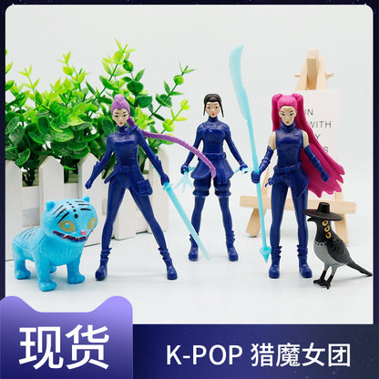 Cross-Border K-Pop Korean Wave 2-4.5inch Hunter Girl Group Star Figures Game Peripheral Trendy Toy Doll Ornament Model - image 1