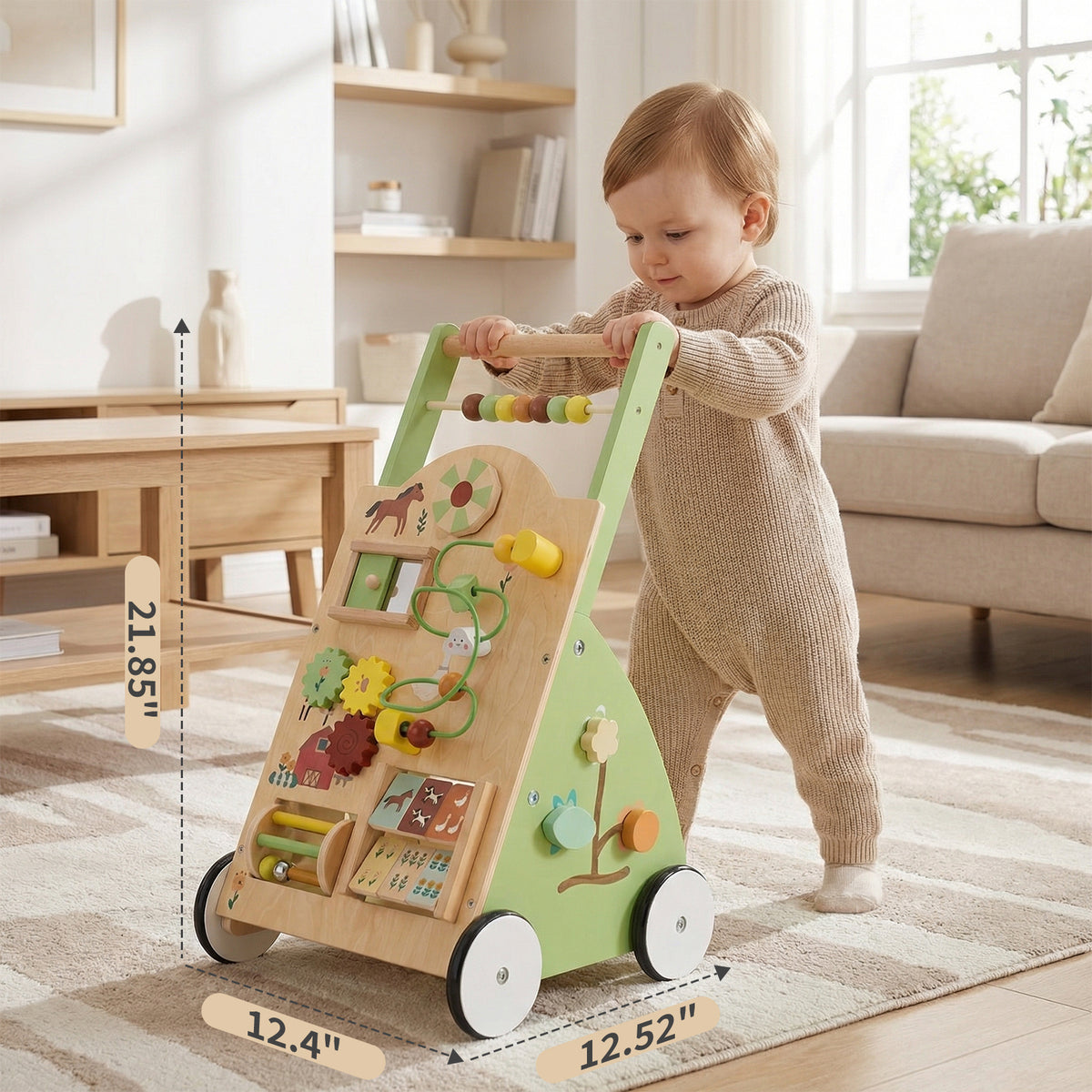 Wooden Adjustable-Speed Baby Walker