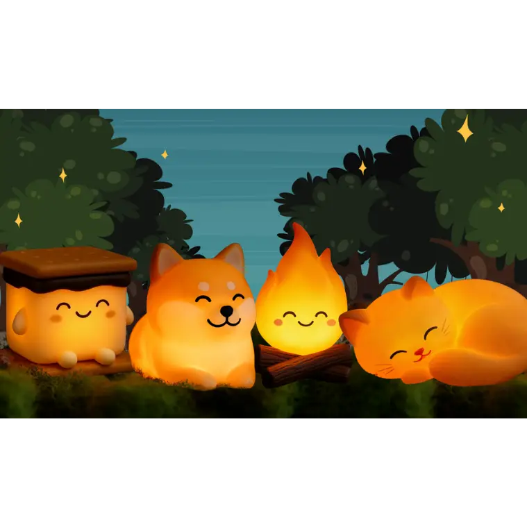 Mushi Ambient Fire Night Light - Squishy Silicone USB-C