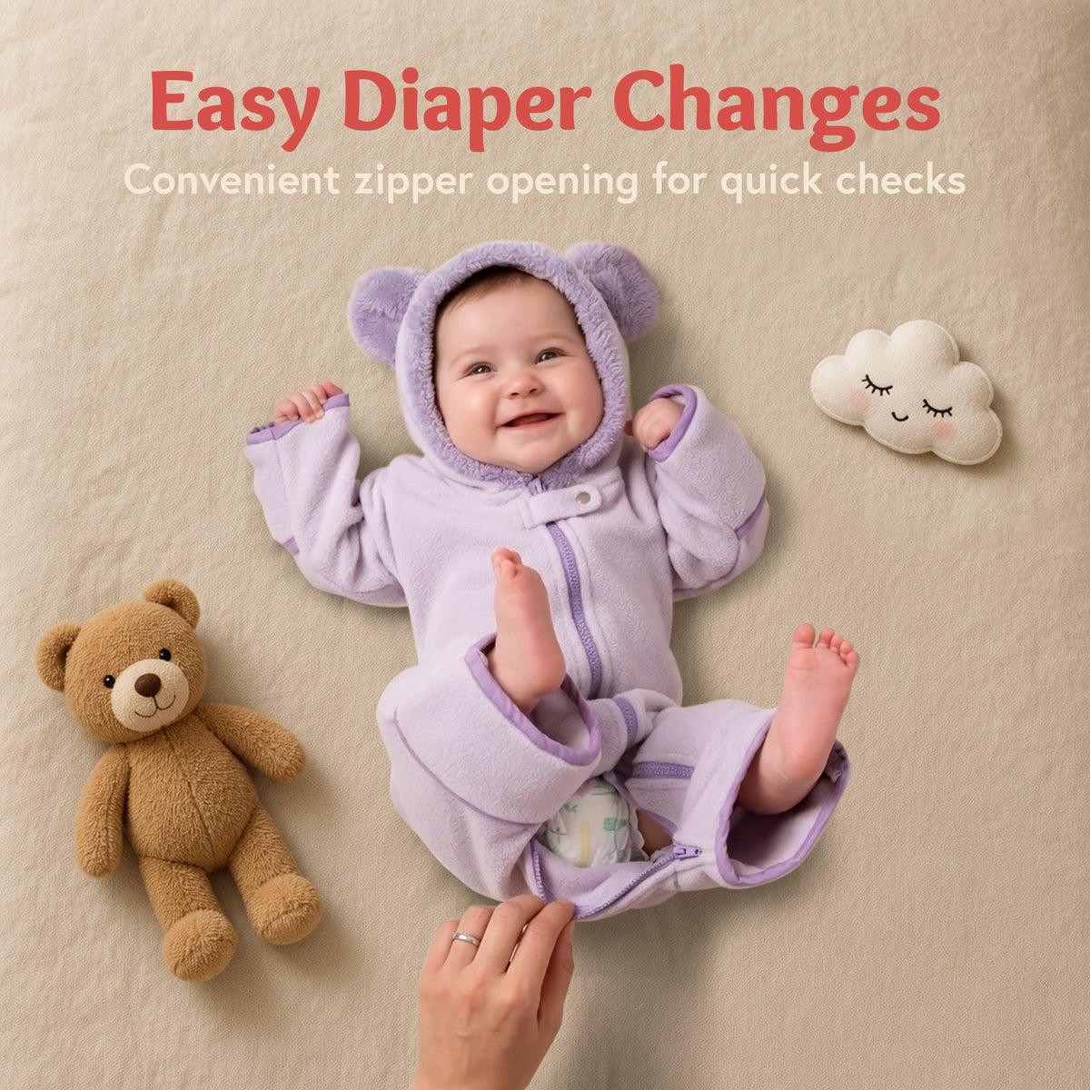 Baby Bear Fleece Bunting