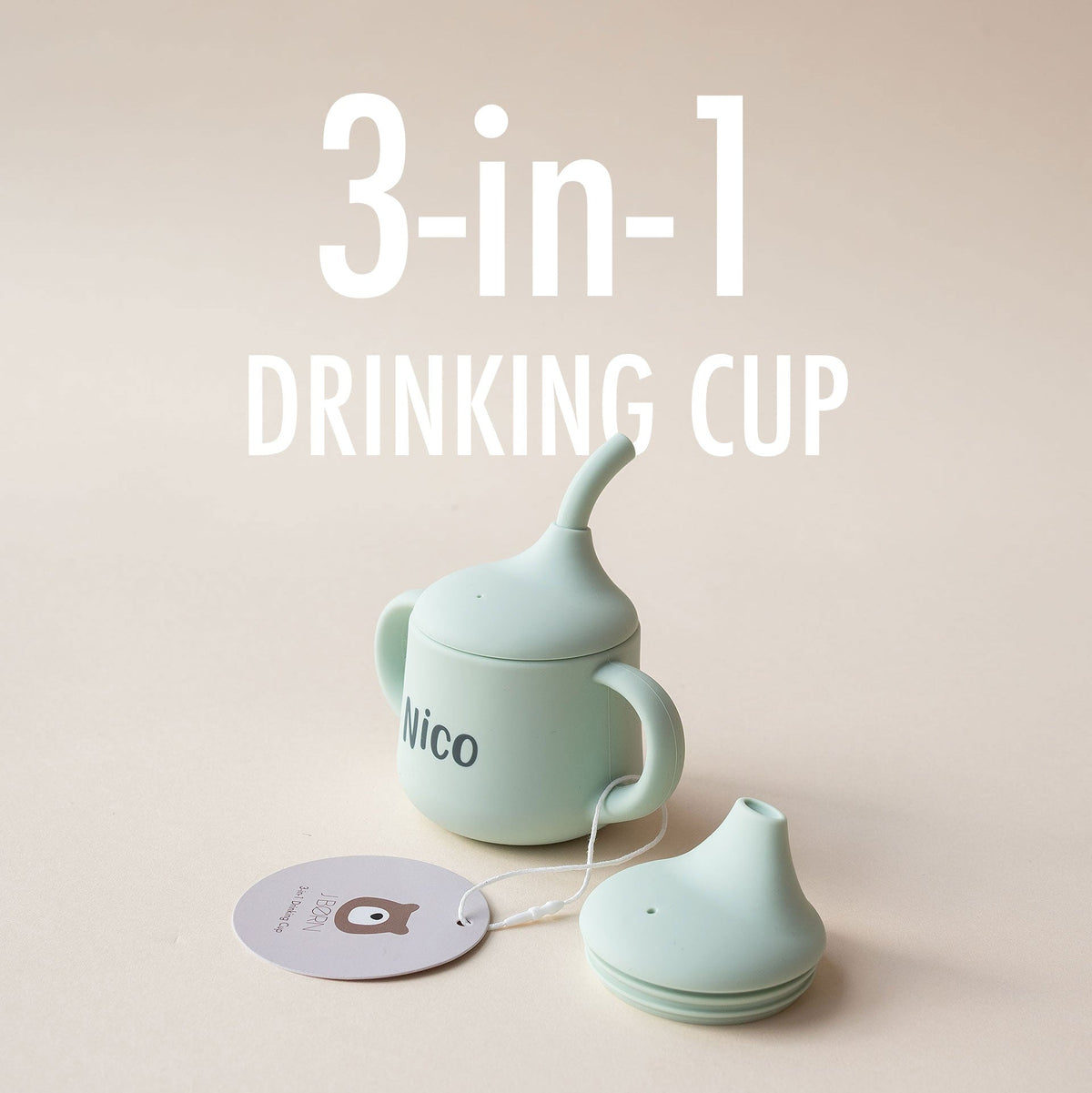 JBØRN 3-in-1 Drinking Cup | Baby Sippy Cup