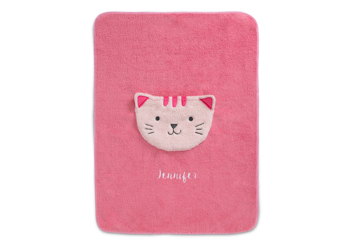 Personalized Sherpa Throw Blanket with Storage Pocket for Kids