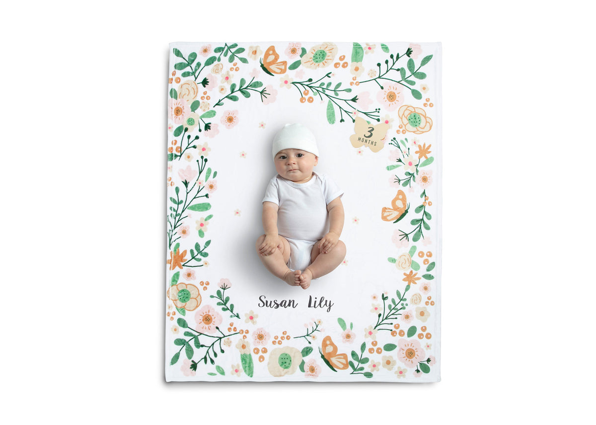 Personalized Milestone Baby Blanket