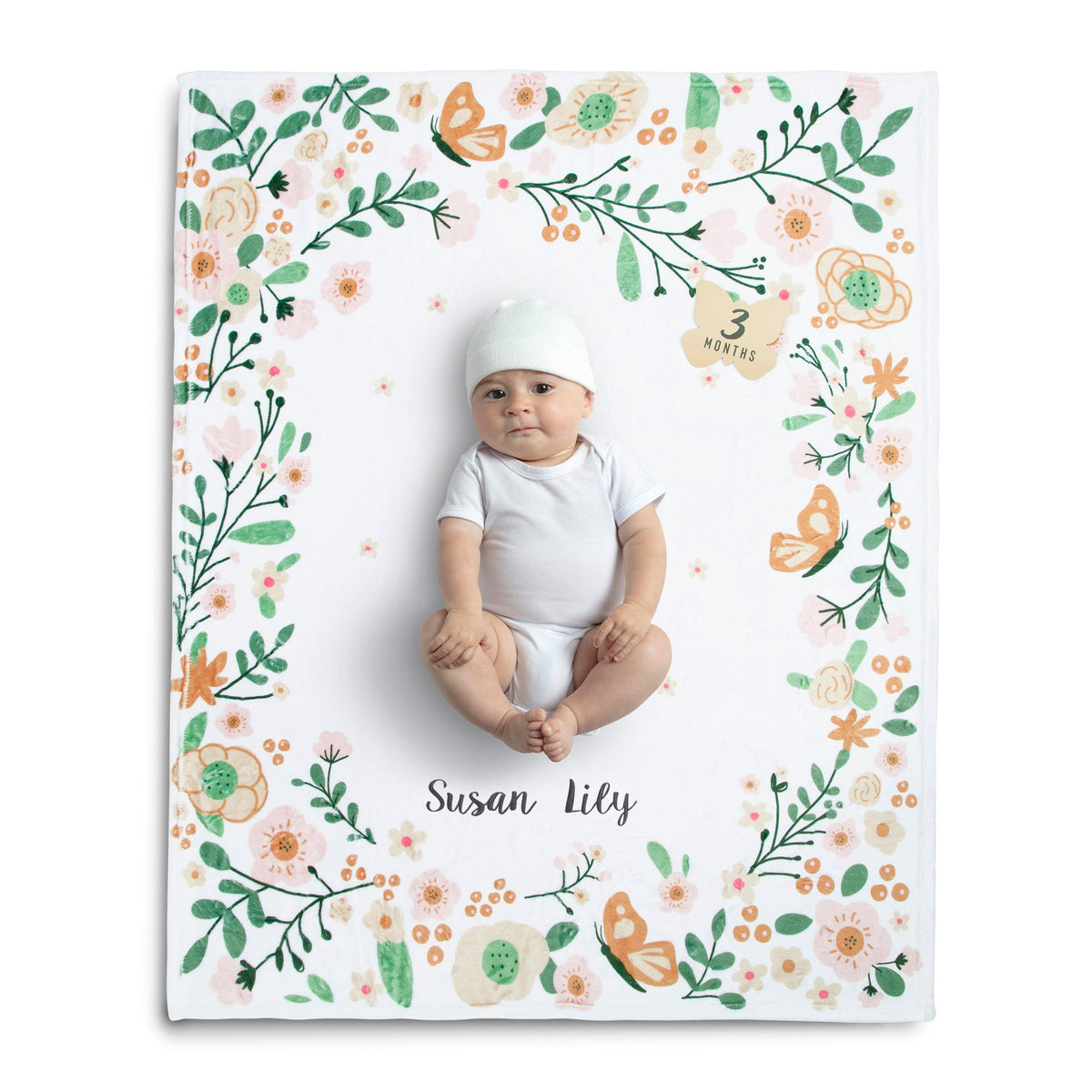 Personalized Milestone Baby Blanket