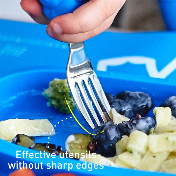 Marcus & Marcus Toddler Mealtime Set – Suction Bowl with Palm Grasp Spoon & Fork (BPA-Free)