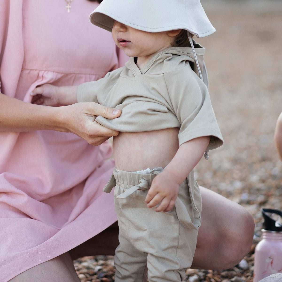 JBØRN Organic Cotton Baby Suspender Leggings