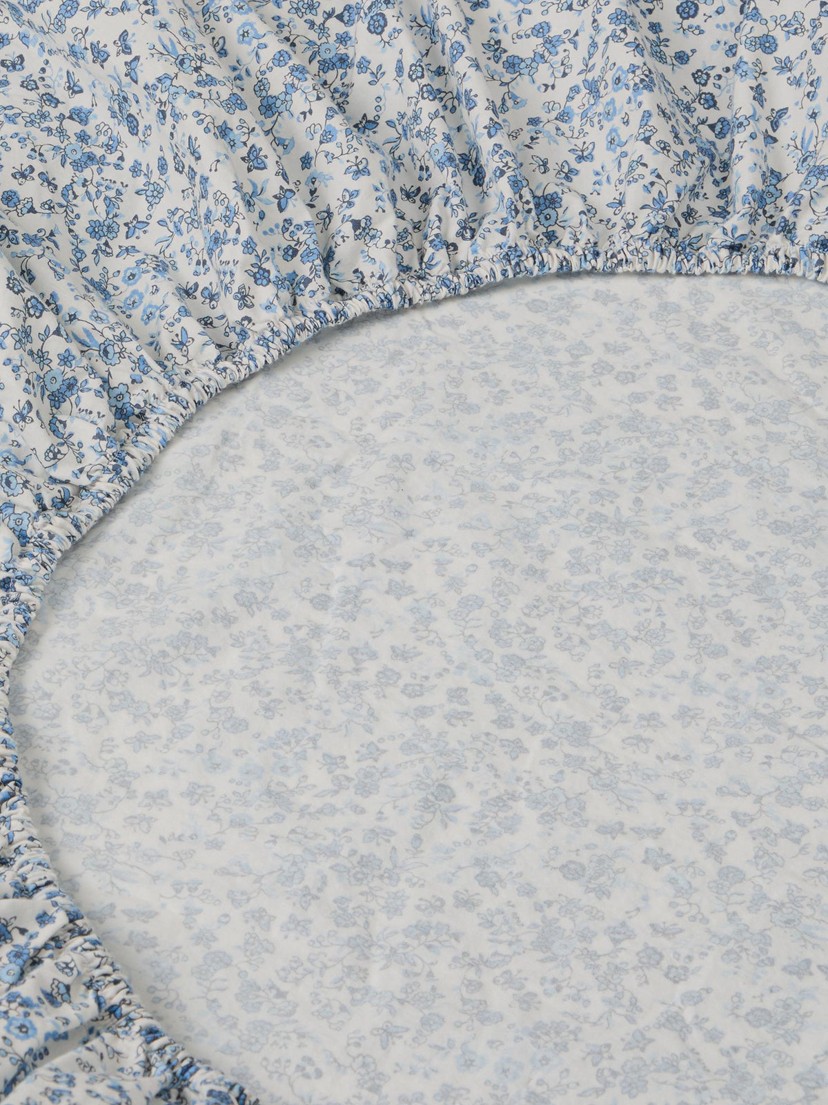 Blue Kids Mini Meadow Cotton Fitted Sheet