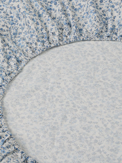 Blue Kids Mini Meadow Cotton Fitted Sheet
