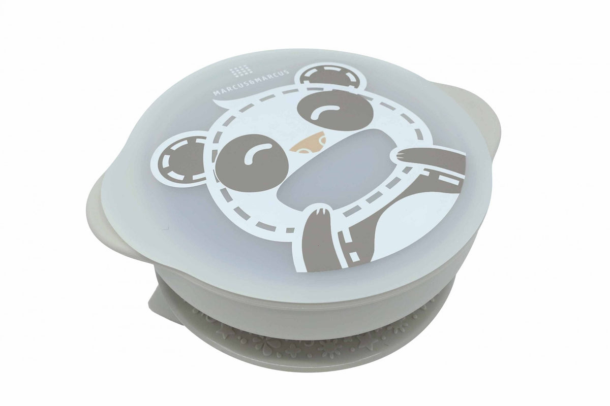 Marcus & Marcus Silicone Suction Bowl with Lid – BPA-Free Baby Bowl for Baby-Led Weaning