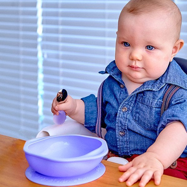 Marcus & Marcus Toddler Mealtime Set – Suction Bowl with Palm Grasp Spoon & Fork (BPA-Free)