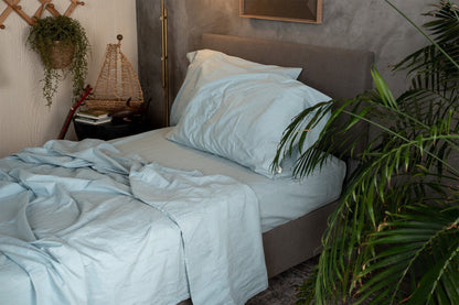 Kids Crinkle Percale Organic Cotton Sheet Set + Pillowcases