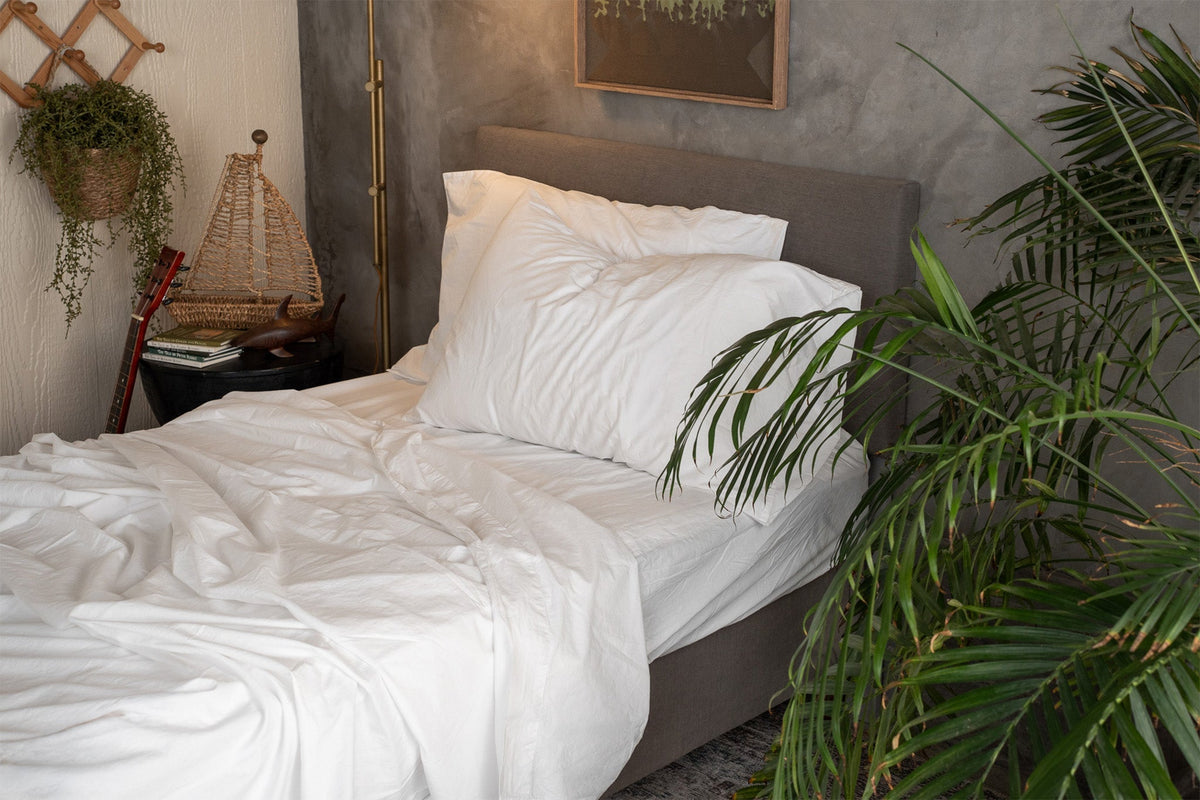 Kids Crinkle Percale Organic Cotton Sheet Set + Pillowcases
