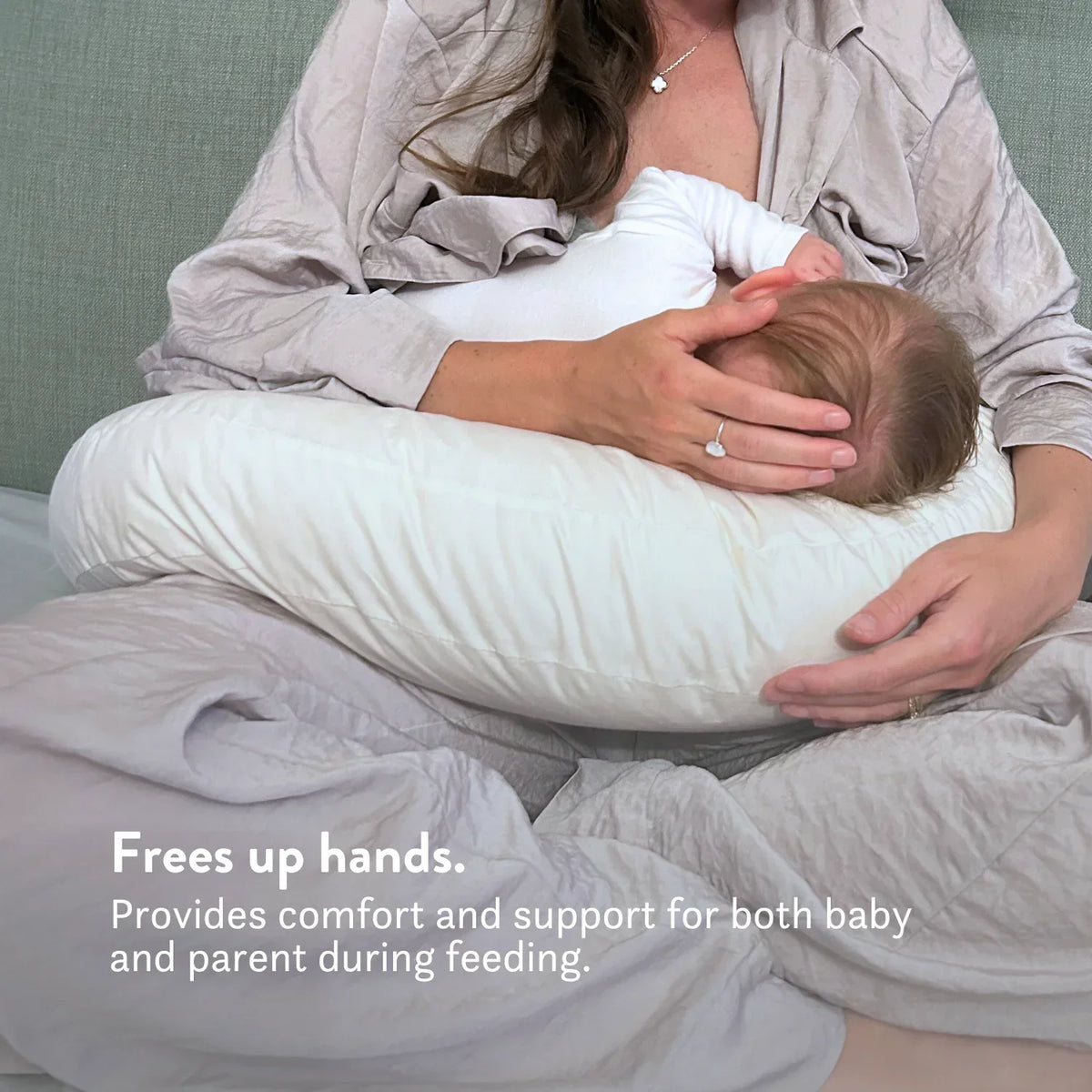 Organic Cotton & British Wool Nursing Pillow - Bottle & Breastfeeding