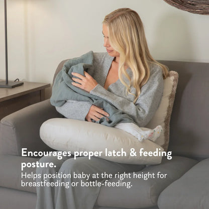 Organic Cotton & British Wool Nursing Pillow - Bottle & Breastfeeding