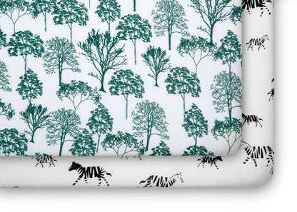 Modern Safari Fitted Crib Sheets - 2 Pack
