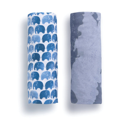Watercolor Elephant Fitted Crib Sheets - 2 Pack