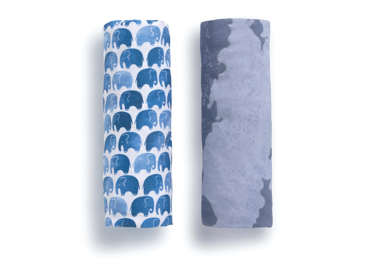 Watercolor Elephant Fitted Crib Sheets - 2 Pack