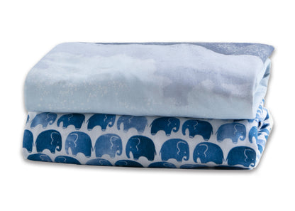 Watercolor Elephant Fitted Crib Sheets - 2 Pack