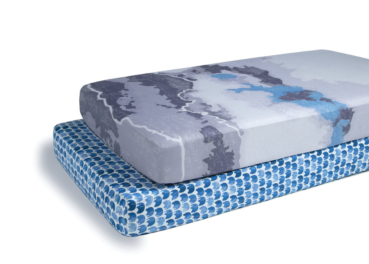 Watercolor Elephant Fitted Crib Sheets - 2 Pack