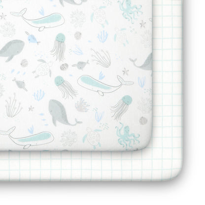 Sea Life Fitted Crib Sheets - 2 Pack