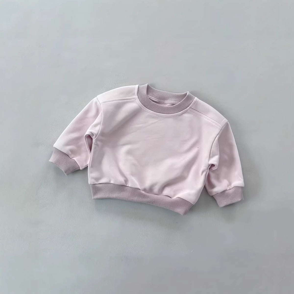 New Style Round-neck Solid-colored Terry-fleece Sweatshirt for