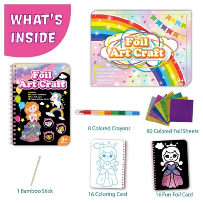 Foil Art Craft Kit for Kids, Children's Cartoon DIY Creative