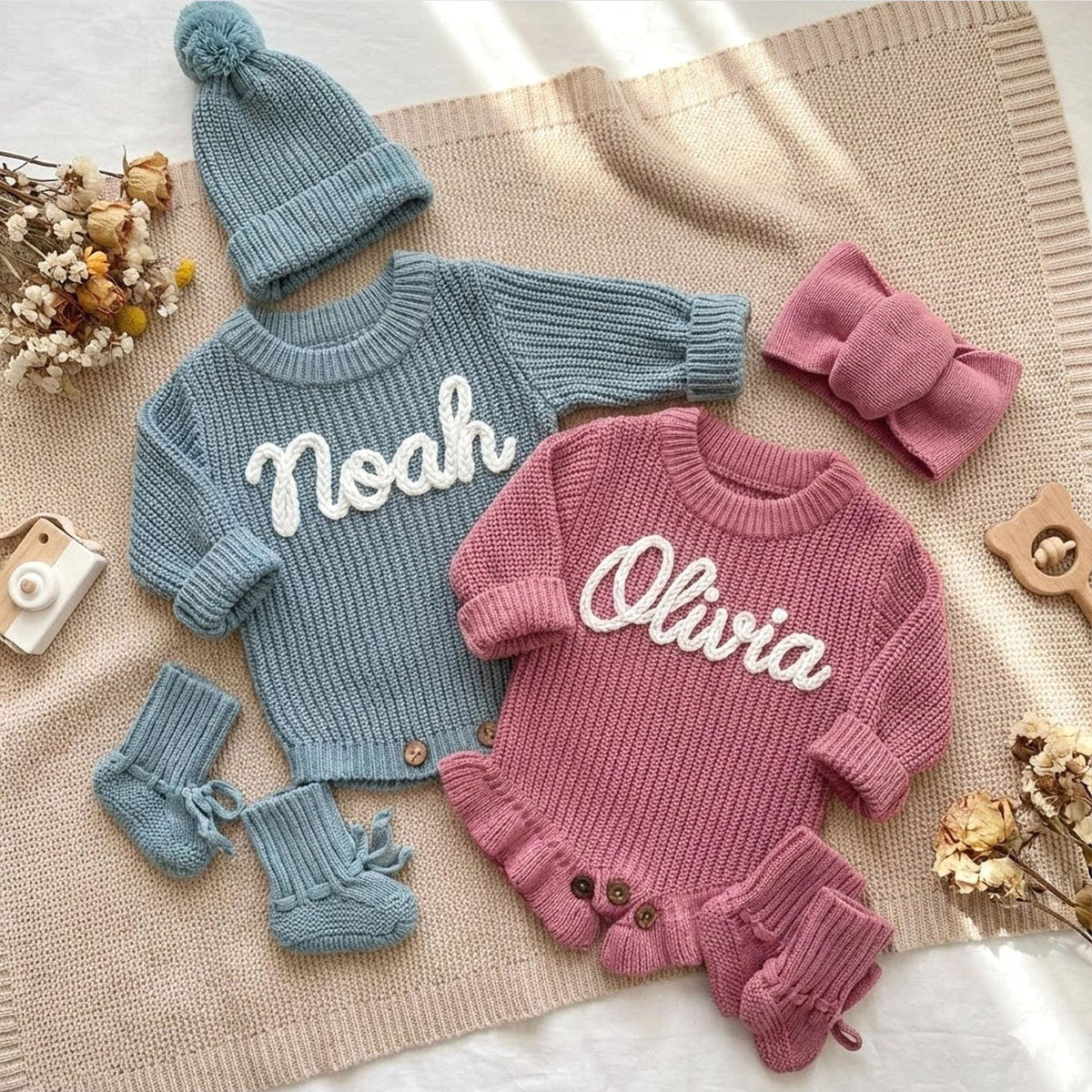 Embroidered Custom Letter Baby Jumpsuit