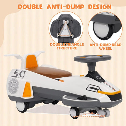 Electric Ride on Wiggle Car for Kids Toddlers with Light