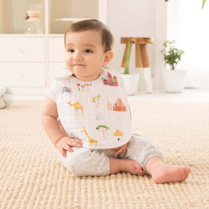 boutique 100% cotton muslin snap bibs 3 pack