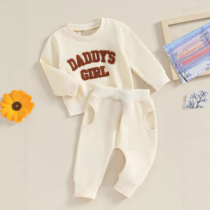 Kids Long-sleeve Fleece Embroidered Letter Hoodie Solid-colored