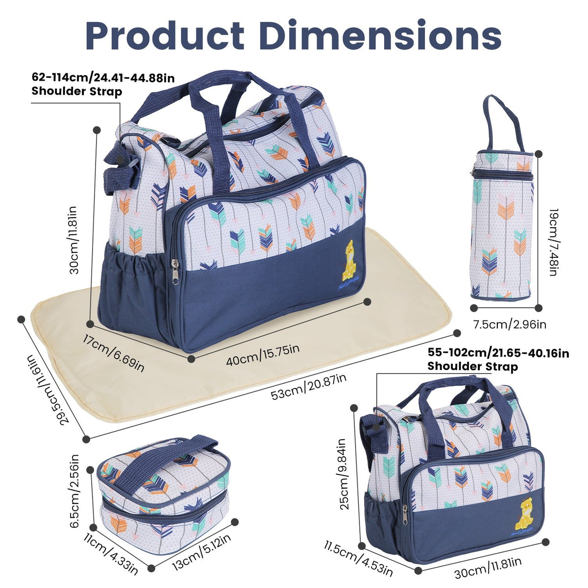 5-Piece Diaper Travel Bag Set