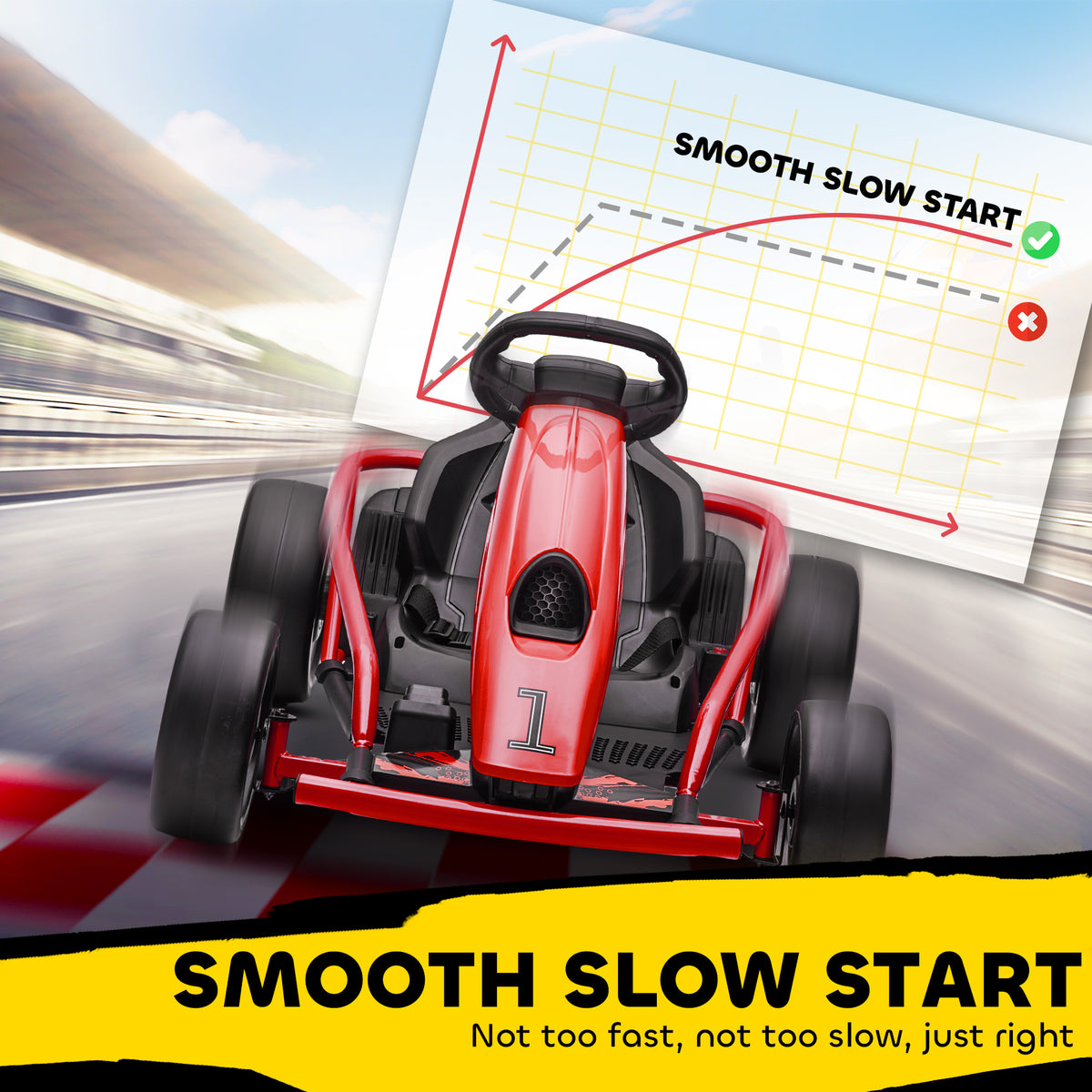 24v Electric Go Kart for Kids, Drift Ride-on Racing Go Kart