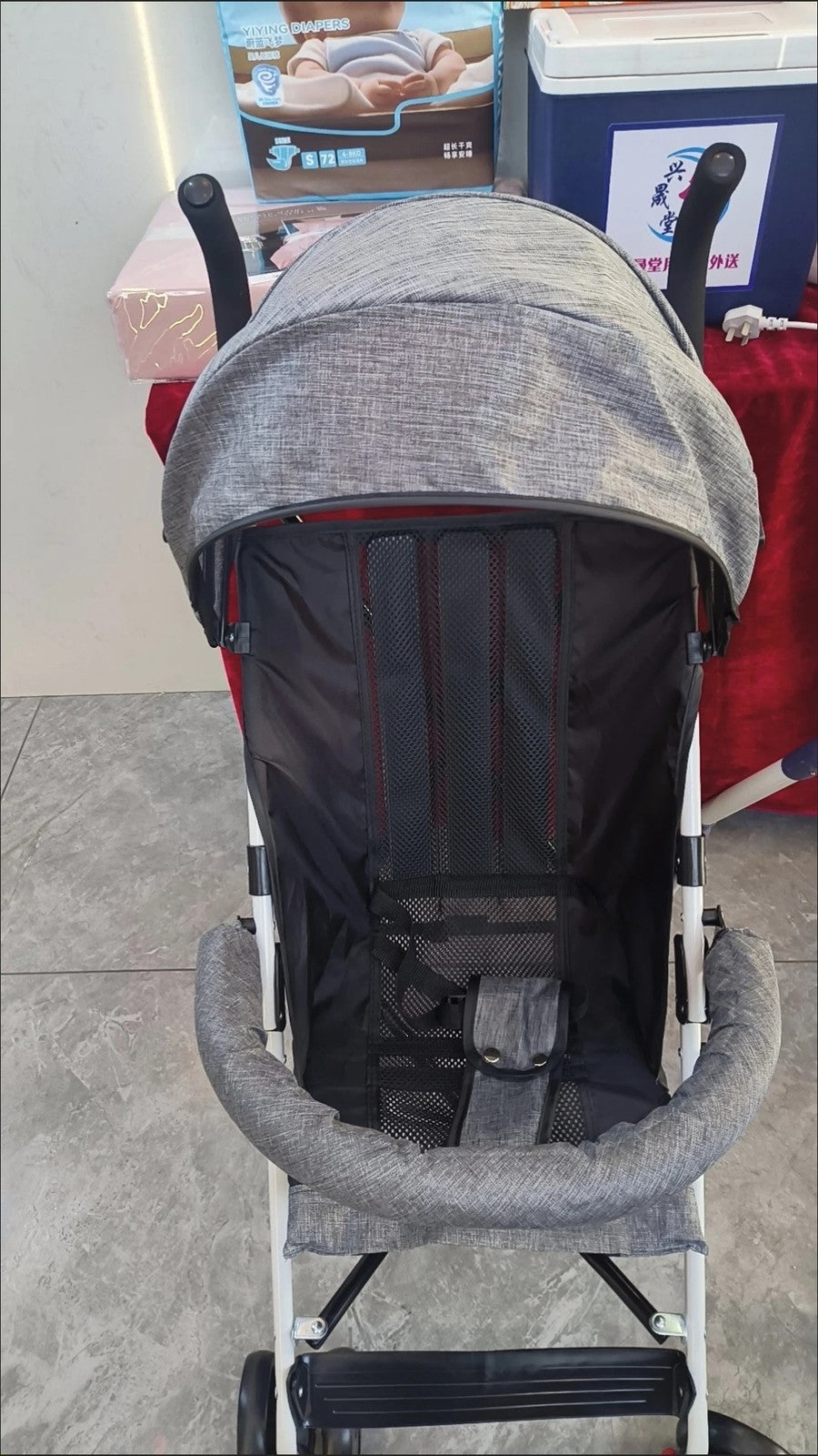 Foldable Baby Stroller Pram Pushchair with Sunshade Foot Brake