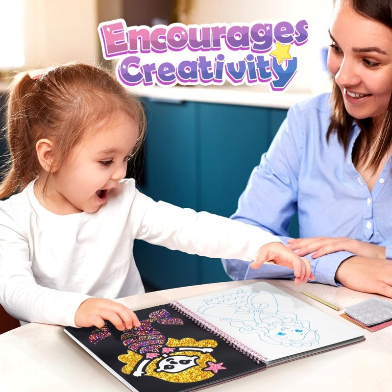 Foil Art Craft Kit for Kids, Children's Cartoon DIY Creative