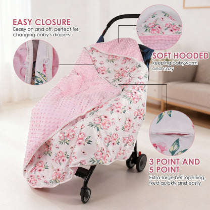 Hooded Swaddle Blanket Multi-functional Baby Bassinet Cover