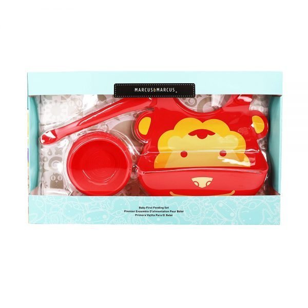 Baby First Feeding Set with Masher Spoon, Silicone Bowl & Bib for Starting Solids