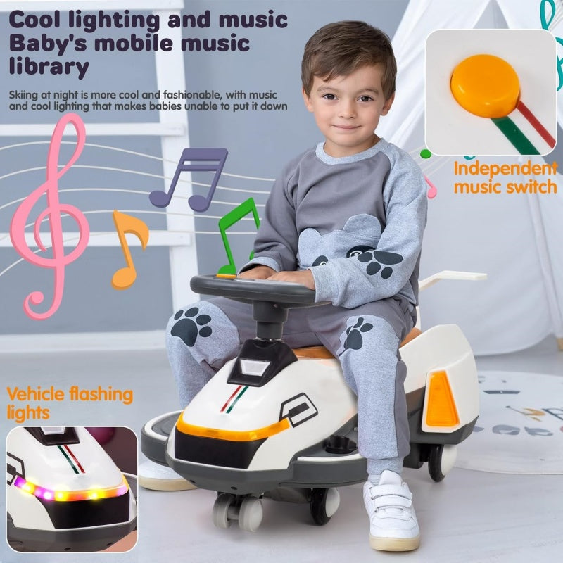 Electric Ride on Wiggle Car for Kids Toddlers with Light