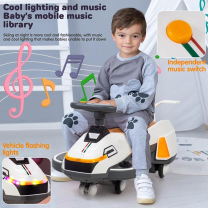 Electric Ride on Wiggle Car for Kids Toddlers with Light