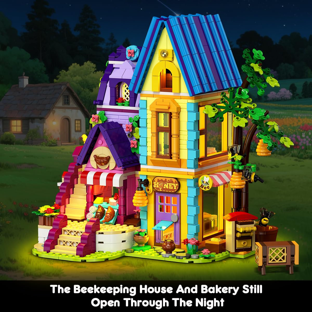 Hogokids Beekeeping & Bakery House Building Toy with LED Light