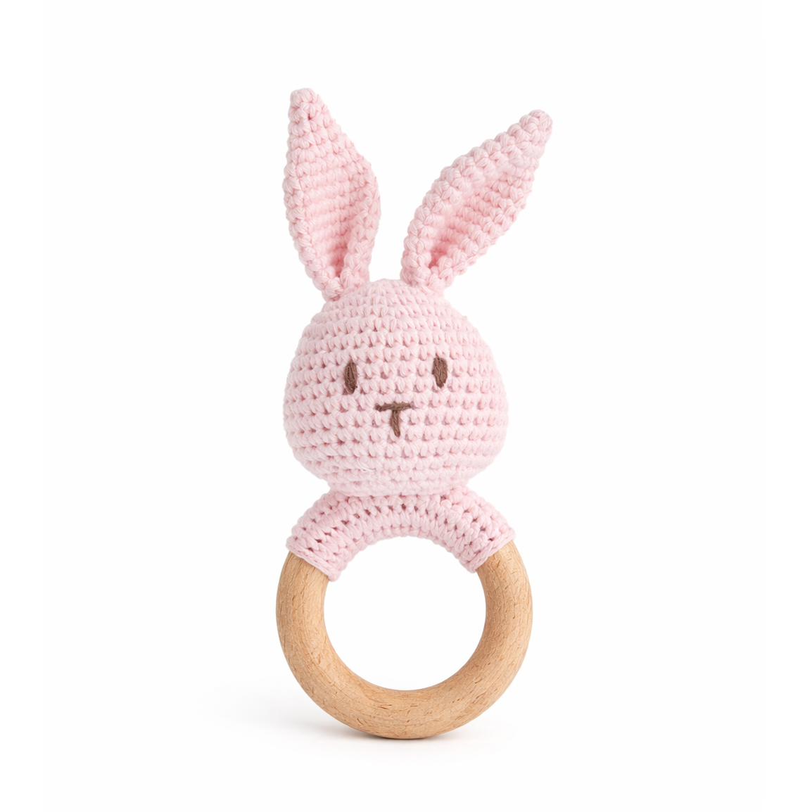 JBØRN Crochet Bunny Rattle Toy