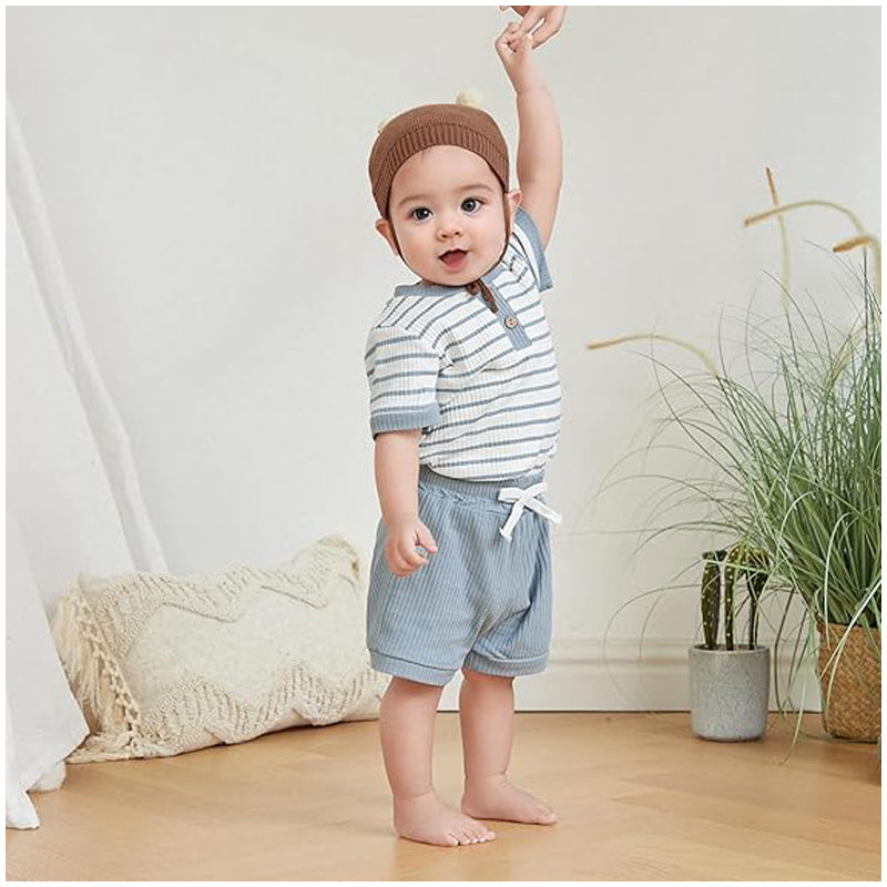Baby Boy Summer Clothes Button Short Sleeve Romper Bodysuit