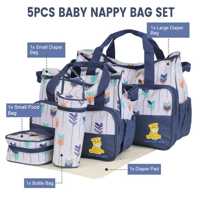 5-Piece Diaper Travel Bag Set
