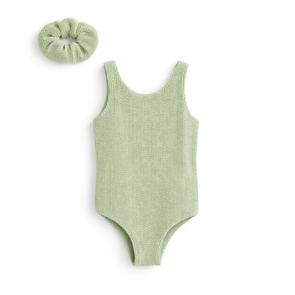 JBØRN Baby Girl Classic Crinkle Swimsuit