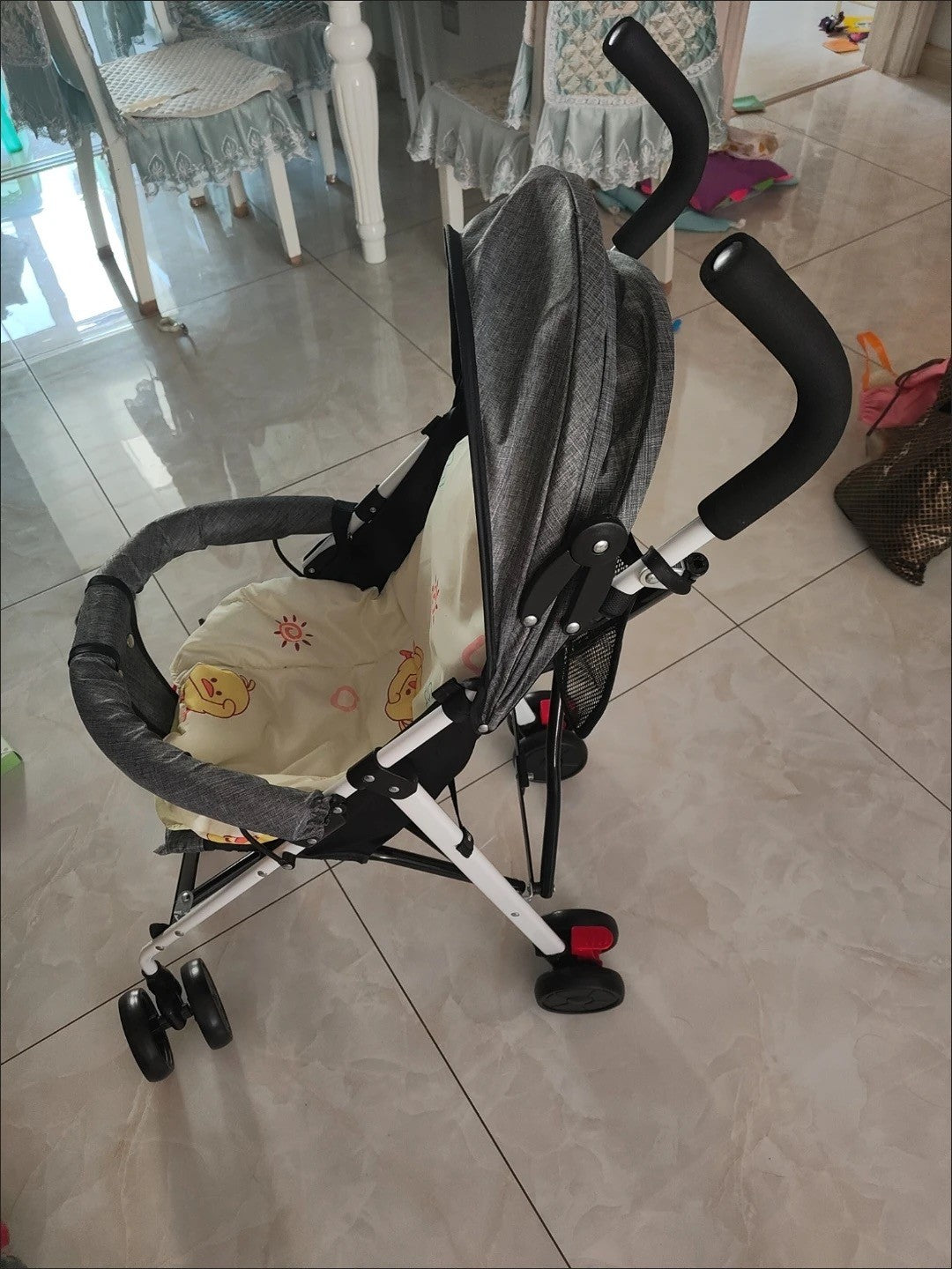 Foldable Baby Stroller Pram Pushchair with Sunshade Foot Brake