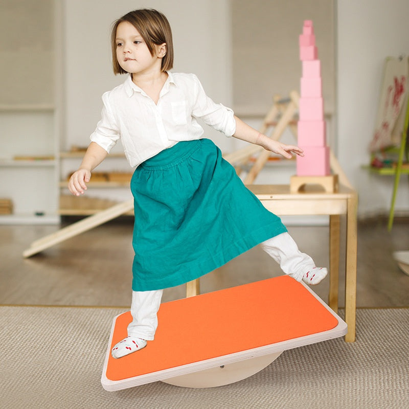 Wooden Balance Board Felt Solid Wood Seesaw Kids Play Wooden