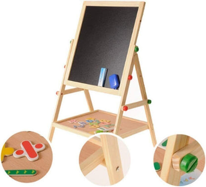 Kids 2 in 1 Wooden Blackboard Whiteboard Children Art Easel