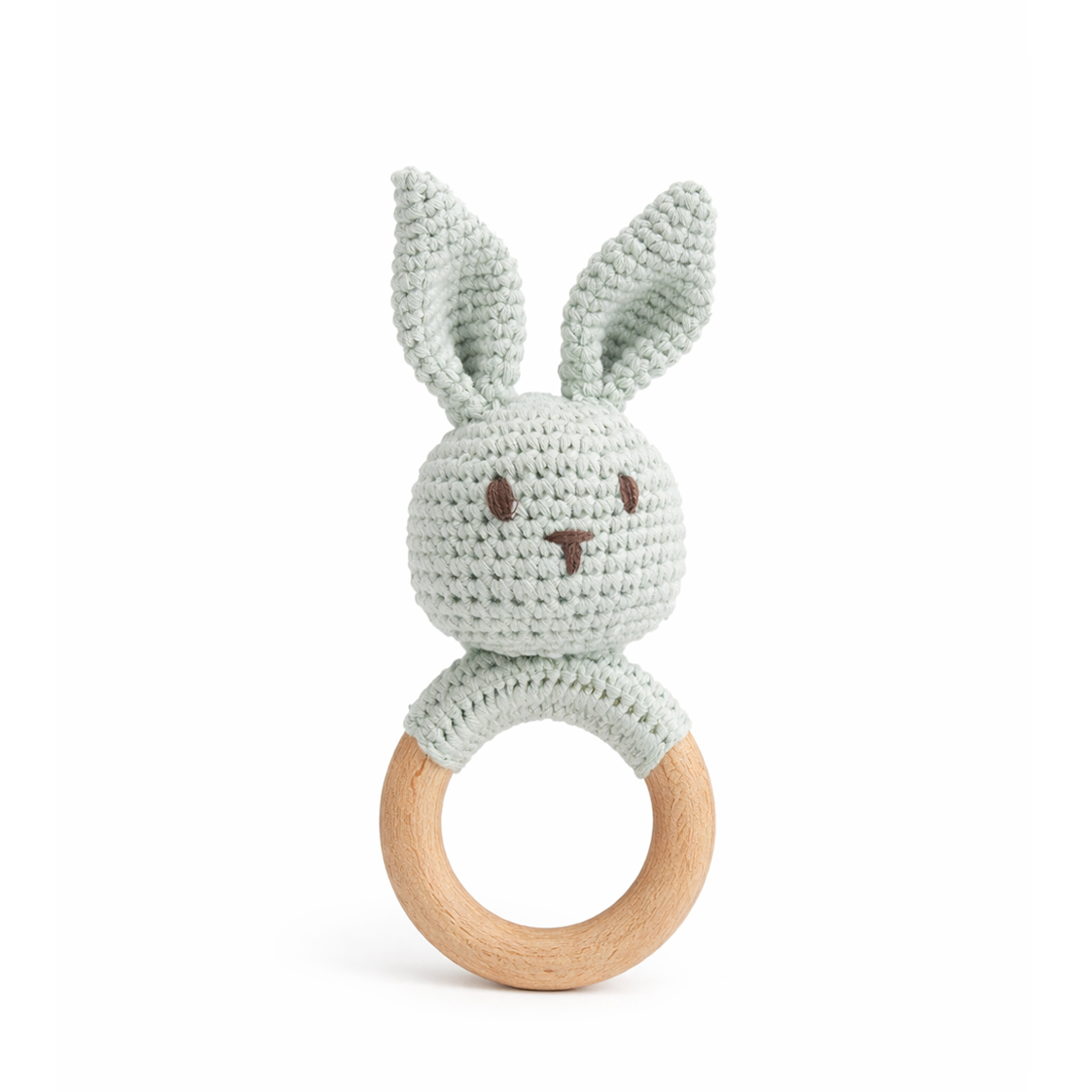 JBØRN Crochet Bunny Rattle Toy