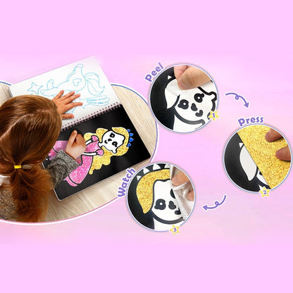 Foil Art Craft Kit for Kids, Children's Cartoon DIY Creative