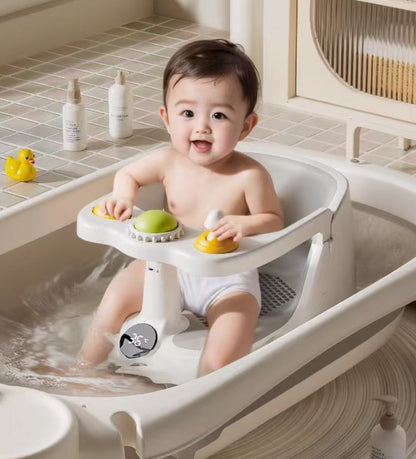 Baby Bath Seat Non-slip Soft Toddler Bath Chair Suction Cups