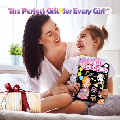 Foil Art Craft Kit for Kids, Children's Cartoon DIY Creative